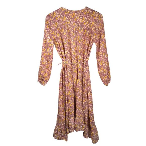 Ba&sh Emy Wrap Midi Dress Size 1 Floral Boho Flowy Cotton - Picture 2 of 9